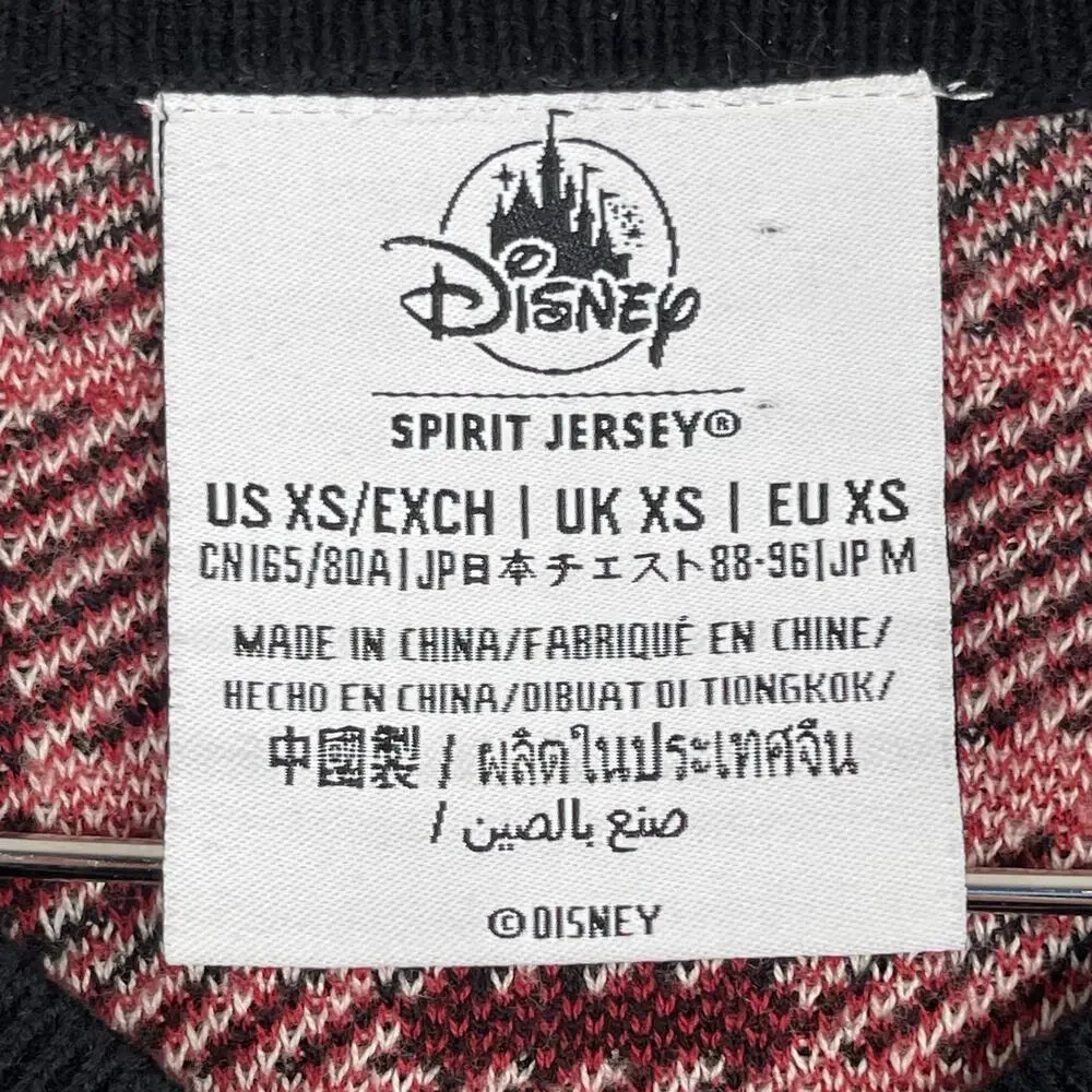 Disney Mickey‎ Mouse Spirit Jersey Sweater Multicolor Size XS Plaid Relaxed